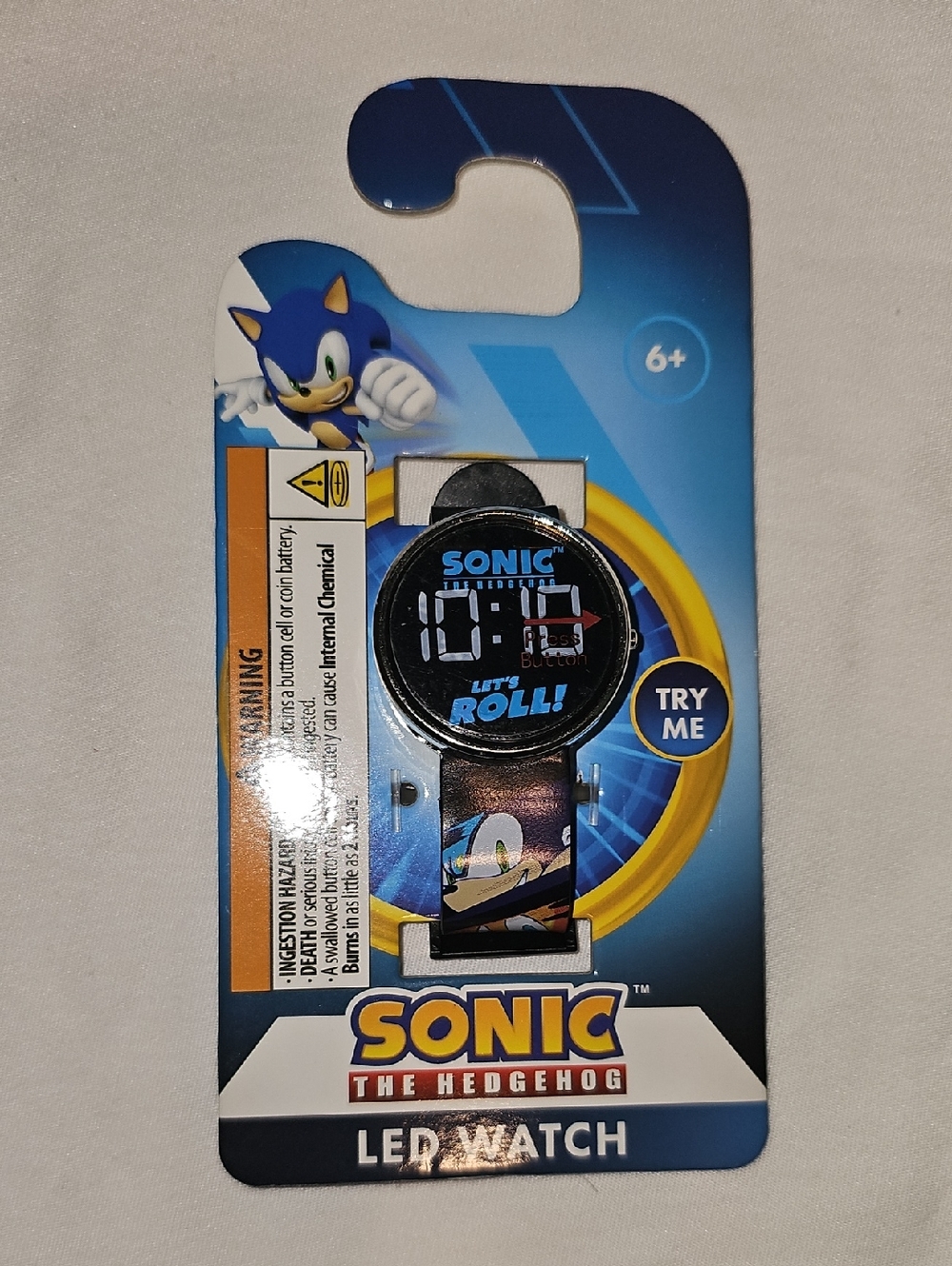 Sonic the Hedgehog LED Kids Round Face Watch New